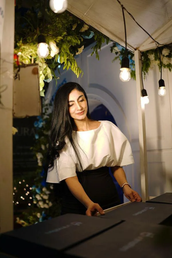 Madeeha Jibran, co-founder and CEO of MJ Events, working at an event