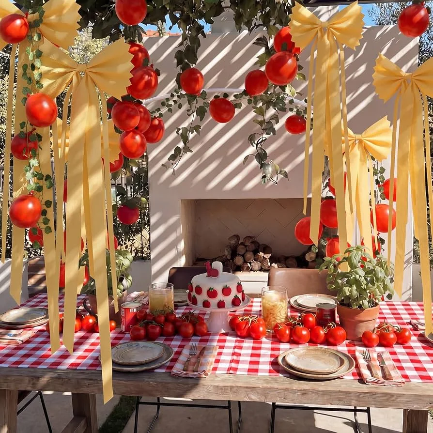 Colourful outdoor birthday table